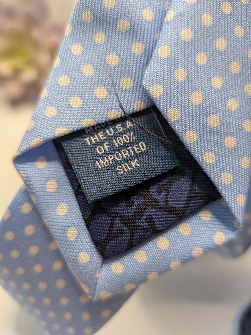 Vineyard Vines Light Blue Polka Dot Men's Tie - Picture 5 of 5